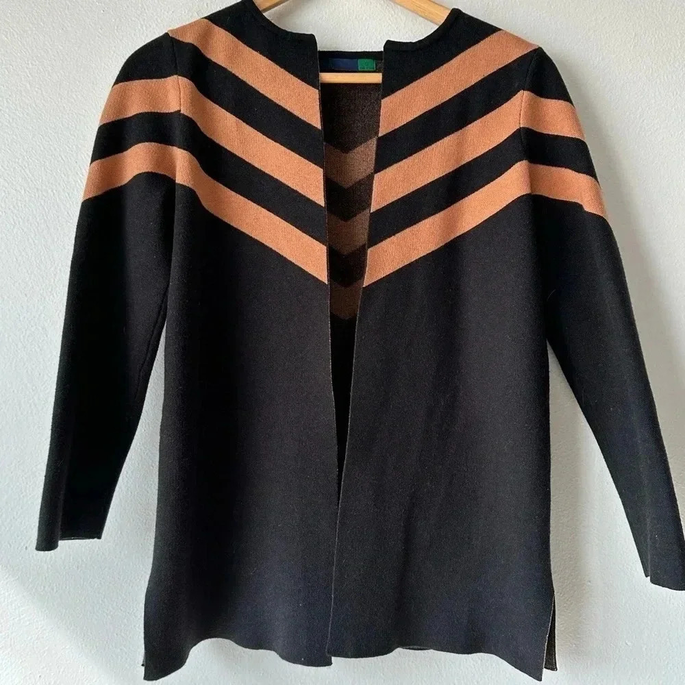 Ava Black & Tan Cardigan